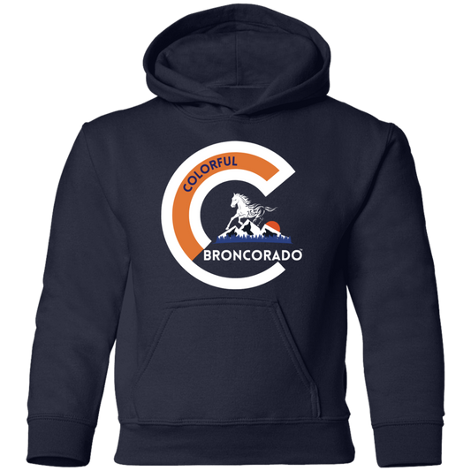 Youth Colorful Broncorado™ Denver Bronco Fan Gear Pullover Hoodie