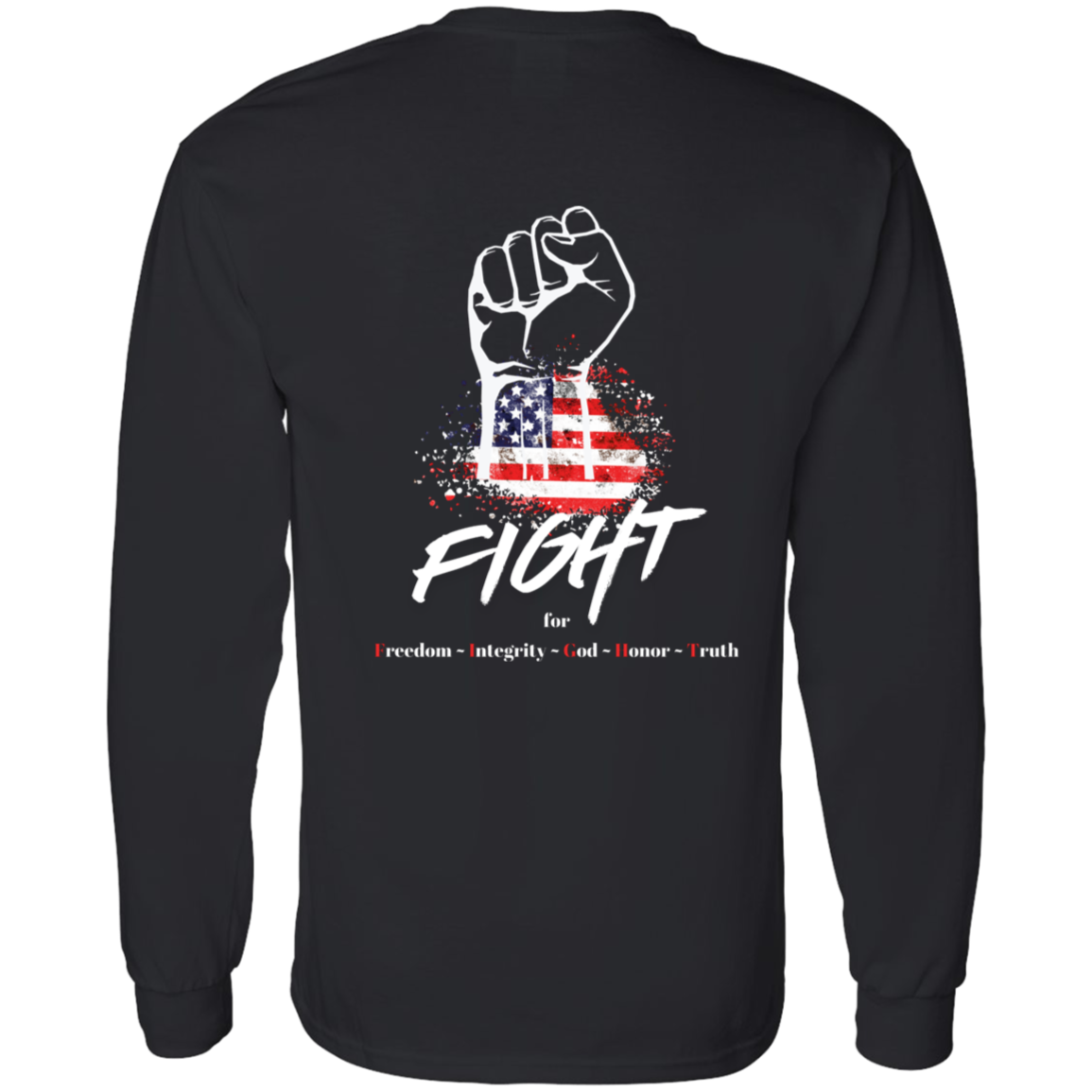 USA Fight Long Sleeve Tee Black