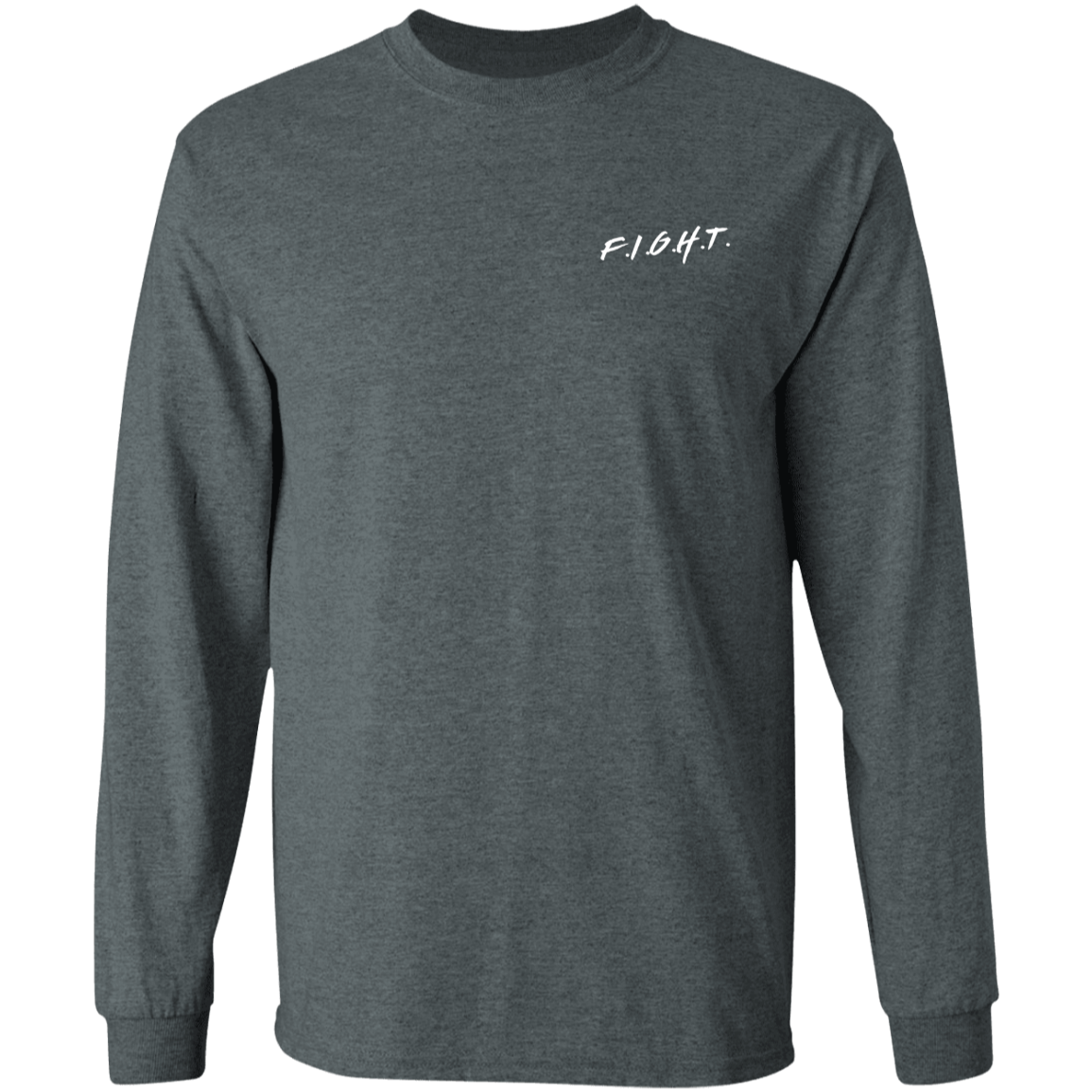 USA Fight Long Sleeve Tee Heather Grey