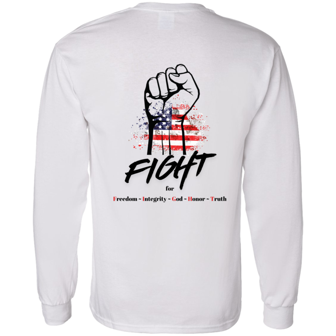 USA Fight Long Sleeve Tee White