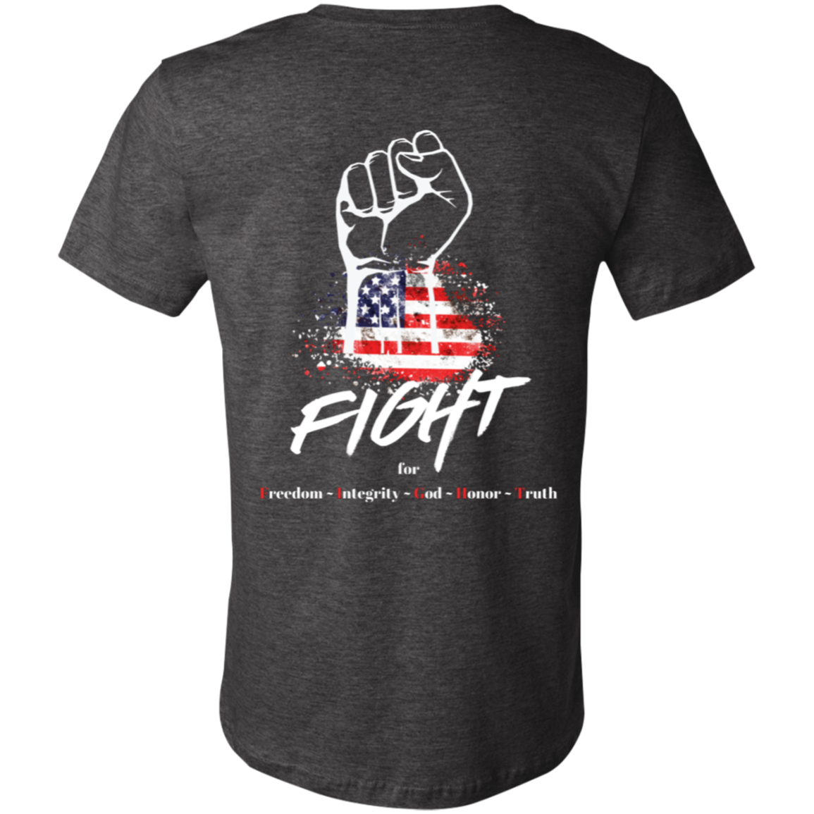 USA Fight T-Shirt Dark Heather Grey